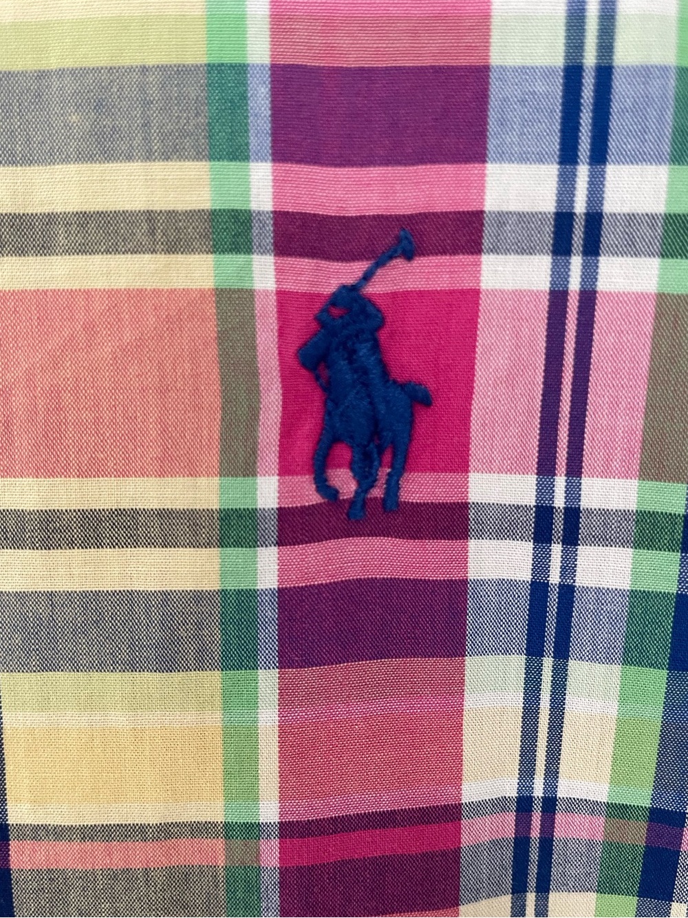 Ralph Lauren Polo Men’s Madras Style Plaid Short Sleeve Button Down Shirt 4XB